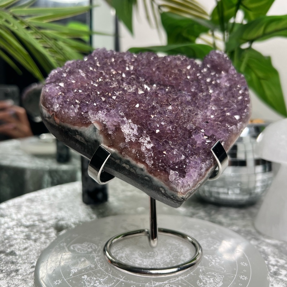 Druzy Lavender Amethyst Heart- DLA01 - Picture 3 of 7